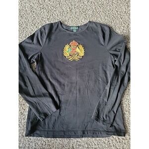 Embroidered Ralph Lauren Jeans Co. Womens Long Sleeve Shirt Medium